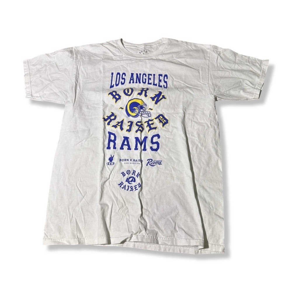 Los Angeles Rams Shirt Mens Large White NFL Football Graphic Tee Short Sleeve